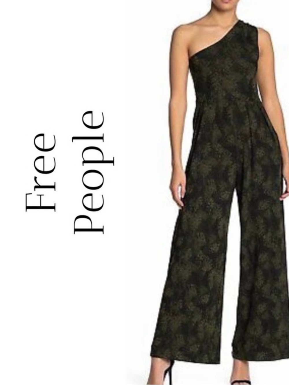 Free People Maya One Shoulder Jumpsuit Size M